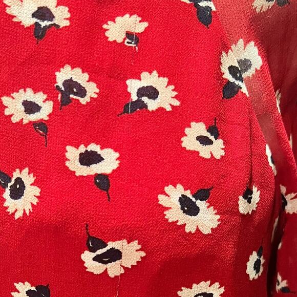 Madewell Mistlight Mock Neck Top in Seattle Floral Nouveau Red Size XS - Picture 10 of 10